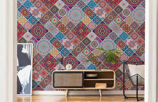 Mixed Boho patten wallpaper for room