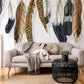 custom feathers wallpaper mural for living room decor