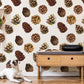 custom pine cones wallpaper mural for living room