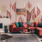 custom pink leaf wallpaper mural for living room