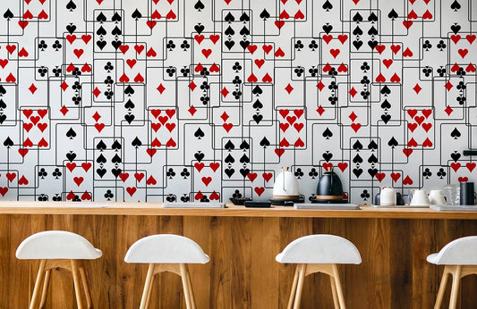 wall art design pattern of poker donomies