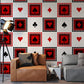 red squre poker pattern wallpaper design