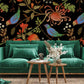 wallpaper murals with ominous floral and animal motifs