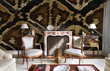 Luxurious Black Gold Geometric Mural Wallpaper