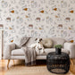 charming hedgehogs and rabbits wallpaper mural art