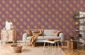 Bohemian Geometric Floral Wallpaper Mural
