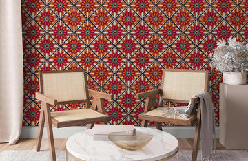 Vintage geometrische Blumen Tapete