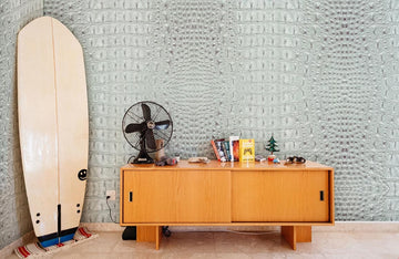 Luxury Modern Silver Crocodile Mural Wallpaper