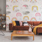 Room mural painting with grin clouds wallpaper