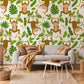 wallpaper mural of a woodland monkey in a room