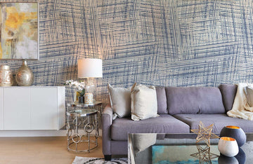 Modern Geometric Blue Abstract Mural Wallpaper