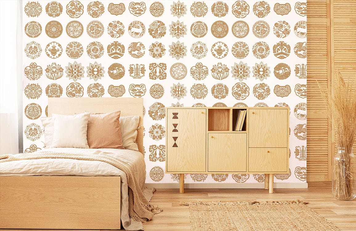 custom Paper-cut patterns wallpaper mural for bedroom decor