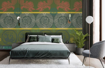 Traditional Asian-Inspired Mythical Mural Wallpaper