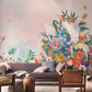 custom flower clusters oil painting wallpaper mural for living room