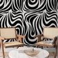For the interior decoration of the hallway, a black animal skin wallpaper mural is recommended.