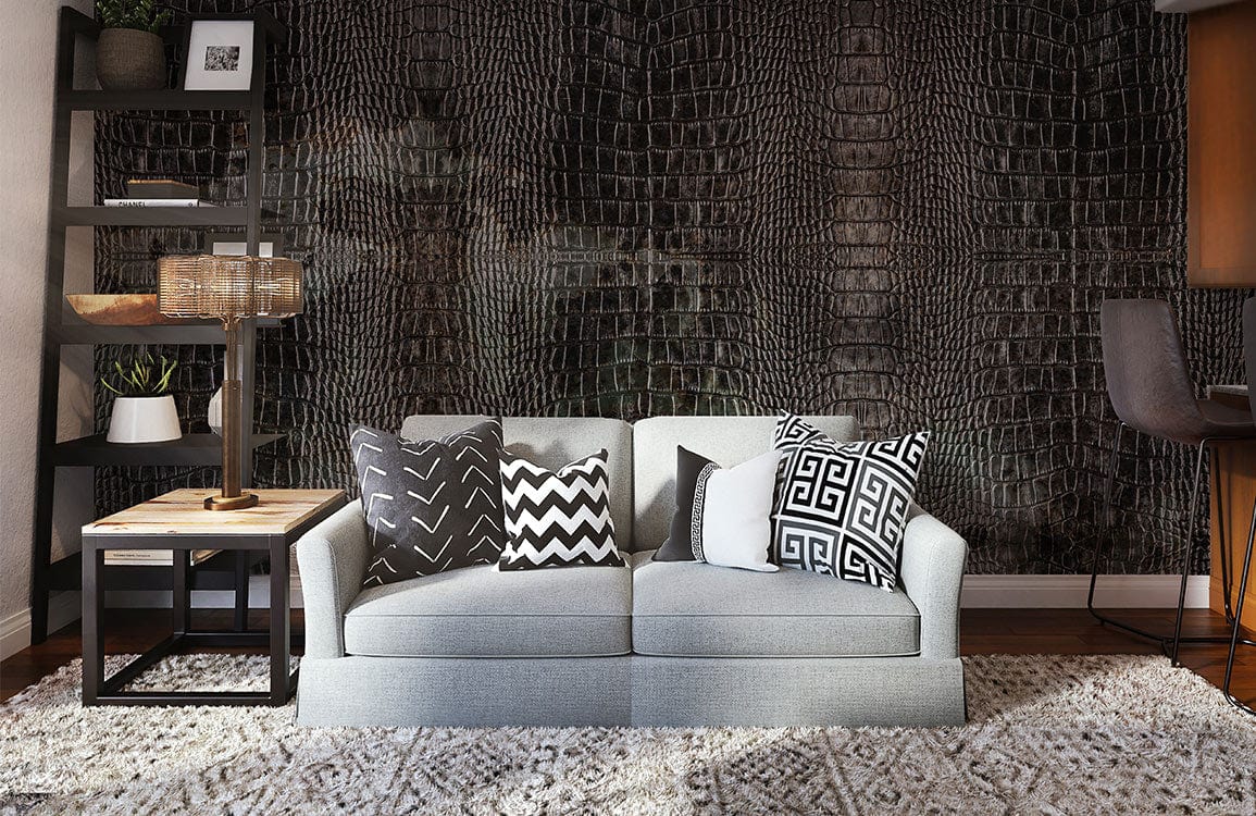 wall murals featuring an irregular black python skin pattern for use as home d��cor