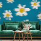 vague daisy wallpaper for room design