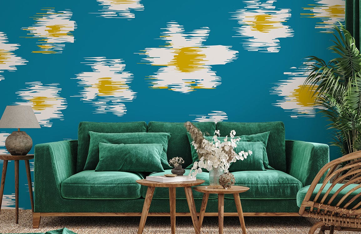 vague daisy wallpaper for room design