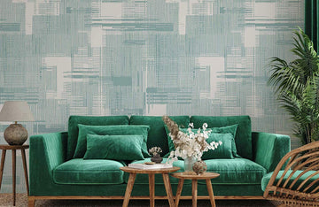 Modern Abstract Geometric Blue Mural Wallpaper