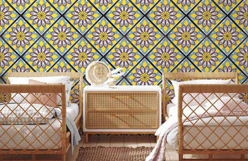 Geometrisches Florales Diamantmuster Tapete
