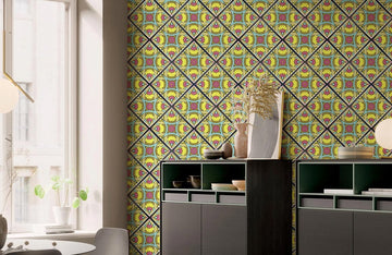 Geometric Abstract Yellow Modern Mural Wallpaper