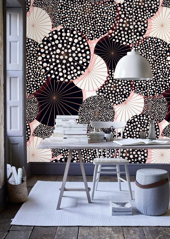 Decorate your office with this beautiful Umbrella Art Wallpaper Mural.