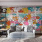 Mural Wallpaper Featuring Amazing Animals in a Variety of Colors; Ideal for Decorating a Room