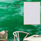 Wallpaper mural with an uneven green paint finish, ideal for use in nurseries.