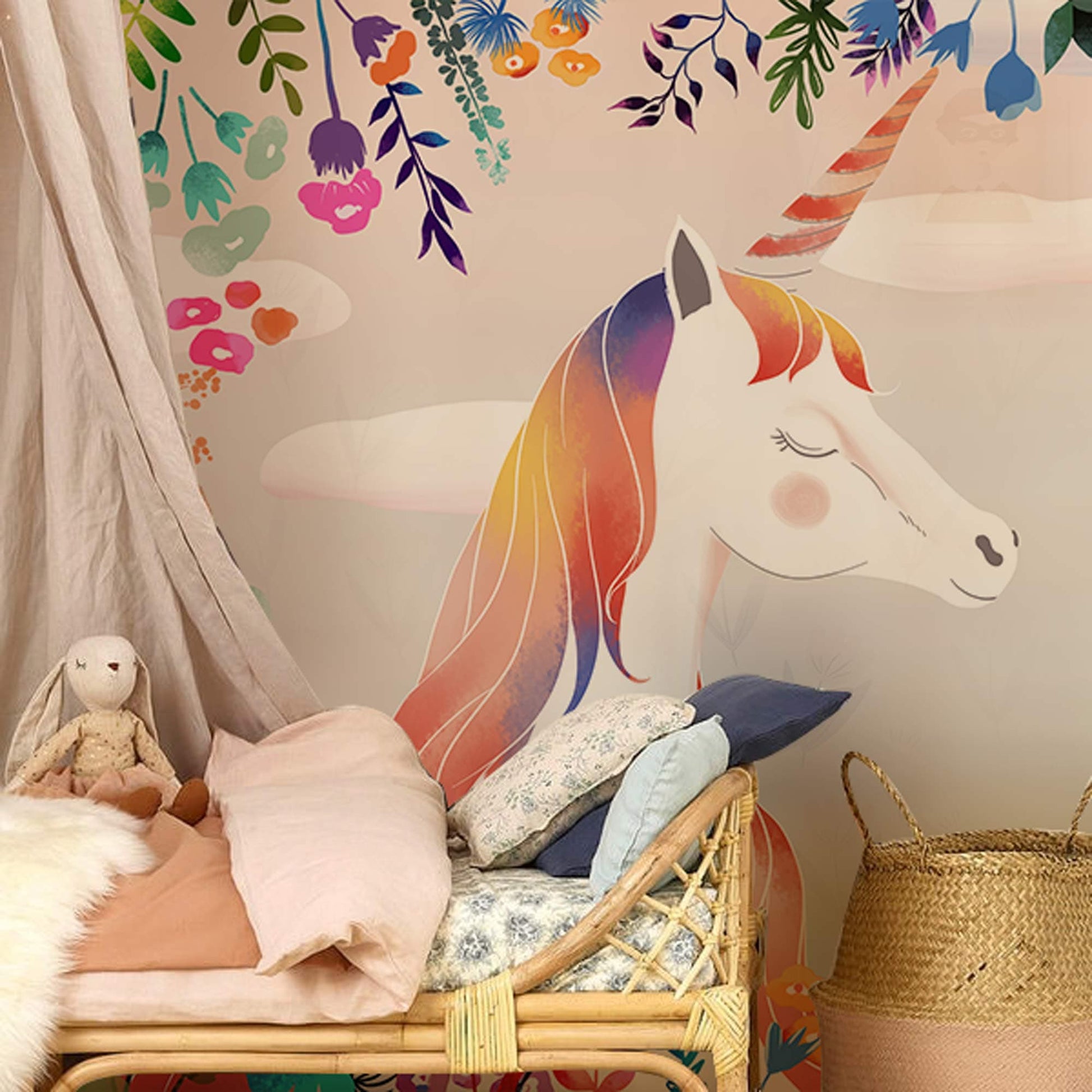 Animal Unicorns Wallpaper Mural for Children's Room Decorations