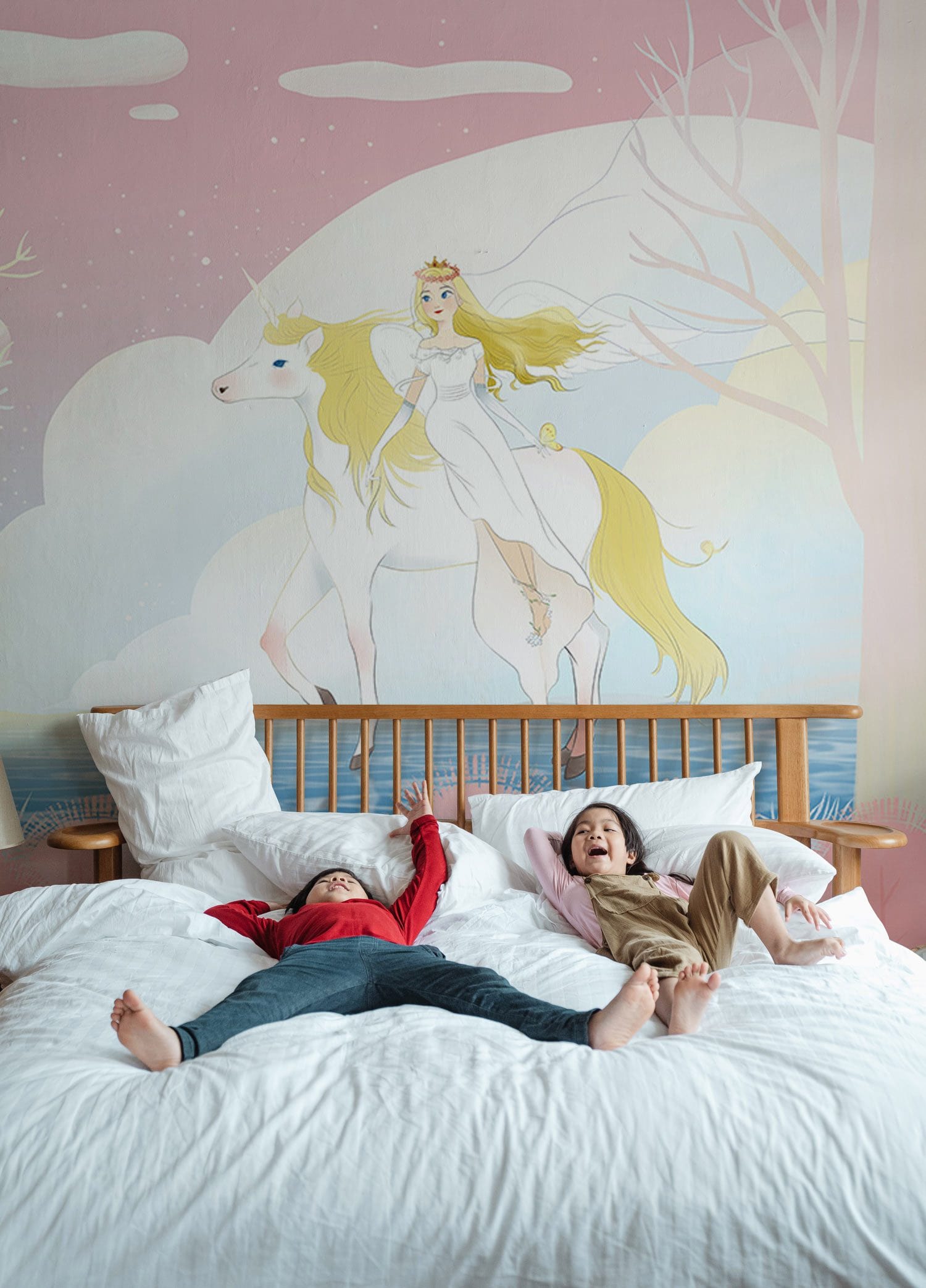 Unicorn Animal Cartoon Wall Mural for Decorating Children's Bedrooms and Playrooms