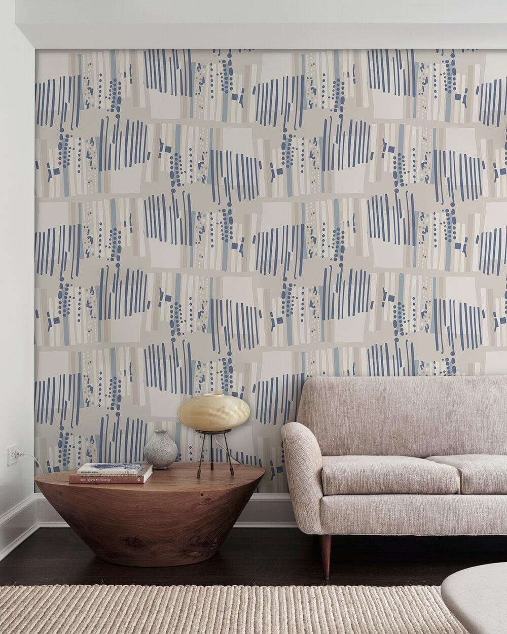 Aesthetic design for a fresh blue line wallpaper