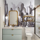 Suitable for use in the bathroom, this wallpaper mural features a watercolour cactus pattern that has not been painted.