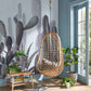 Wallcovering Featuring a Watercolor Cactus Mural That Is Left Unpainted; Ideally Suited for Hallway Decorations
