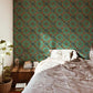 wallpaper in the form of a rotating floral design for the bedroom