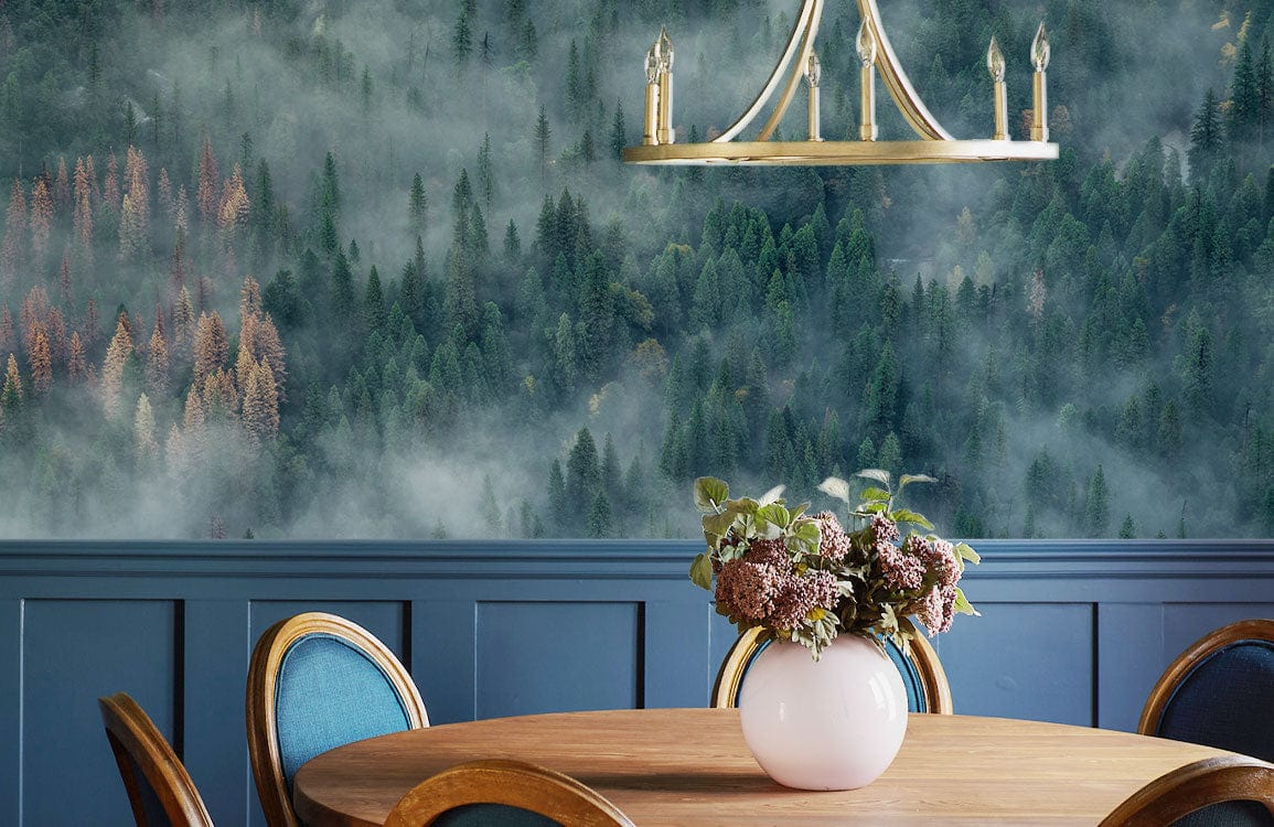 Mural of a Pine Forest, perhaps in the Dining Room