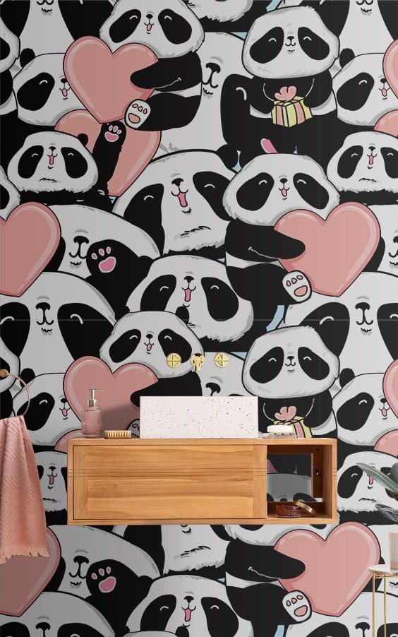 Lovely Panda Wallpaper Mural Design