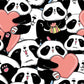 Valentines Day Panda Wall Mural Home Decor