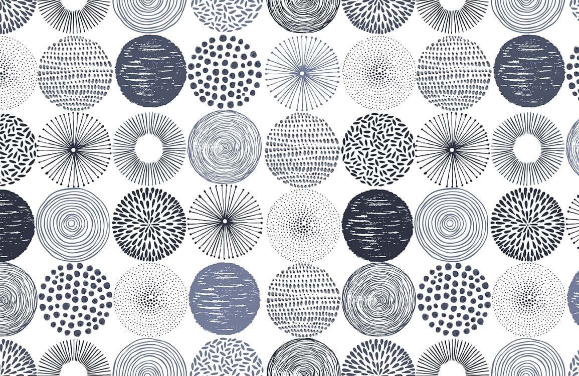 Modern Abstract Geometric Circle Mural Wallpaper