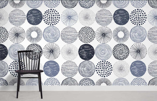 Modern Abstract Geometric Circle Mural Wallpaper