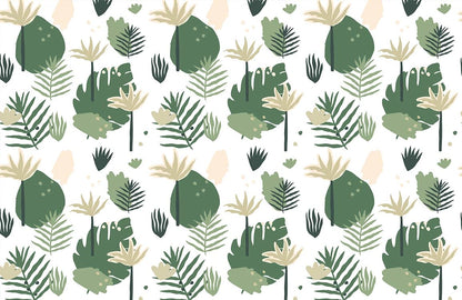 Various Leaves Green Wallpaper Custom Art Design