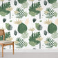 Various Leaves Mural Wallpaper Room Decoration Idea