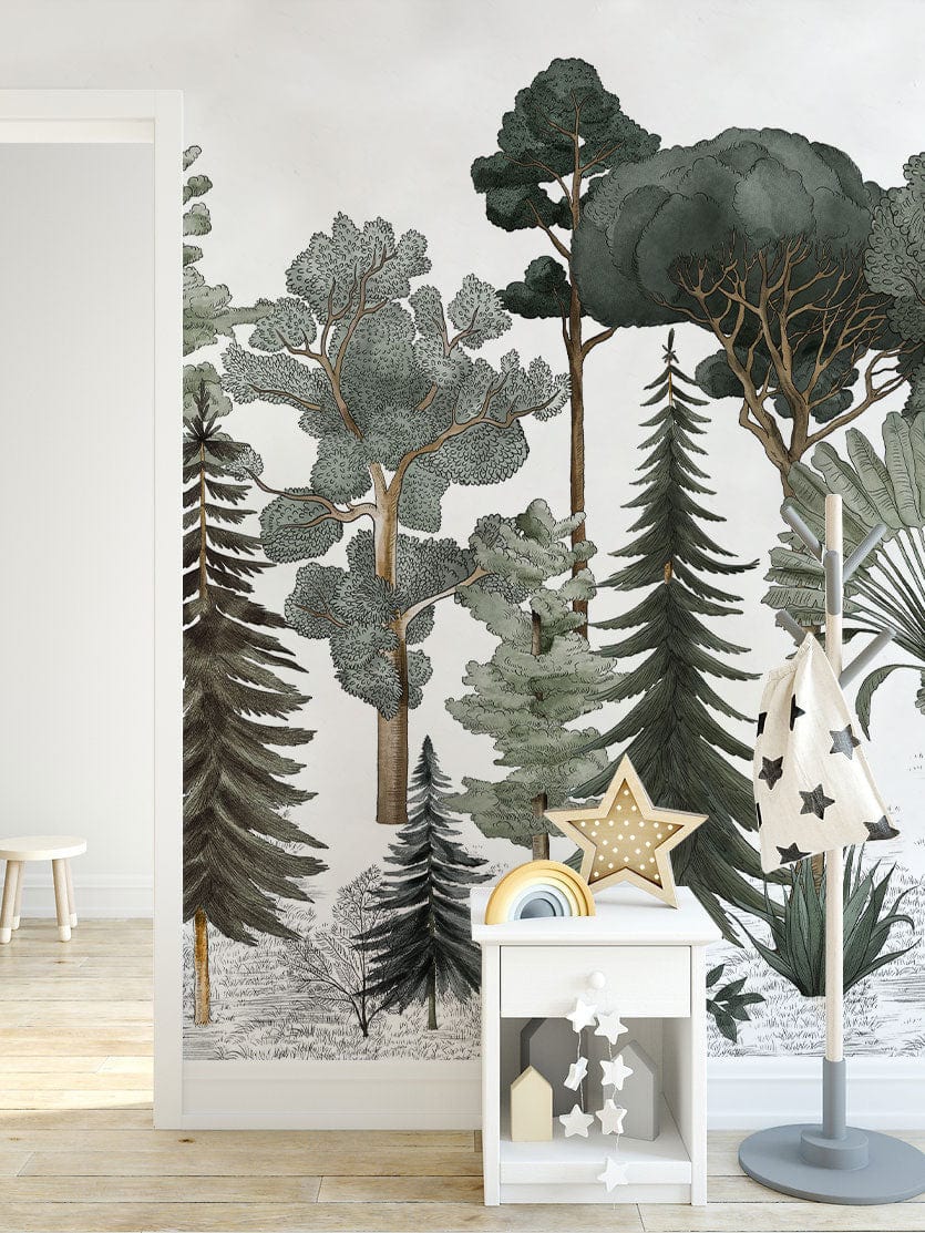 Enchanted Forest Scenic Mural Wallpaper