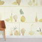 Wallpaper mural with a pastel yellow vase pattern, perfect for use as home decor