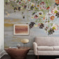 decorating with flower wallpaper mural in the living room