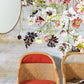 wallpaper mural with antique flowers used for house interior design