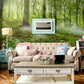 vibrant forest sunshine wallpaper mural living room interior