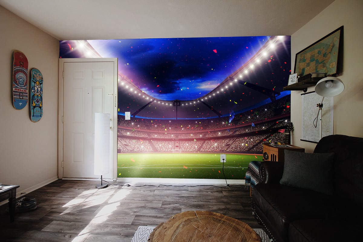 Living Room Wallpaper Mural Featuring a Victory Ribbon