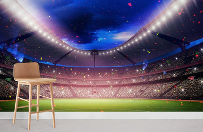 Wallcovering and Mural Featuring a Victory Ribbon