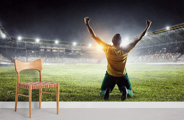 Papier Peint Panoramique Joueur de Football Gagnant