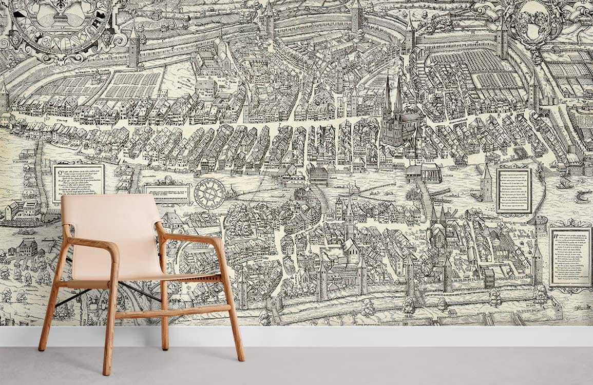 Vintage Map Exploration Wall Mural